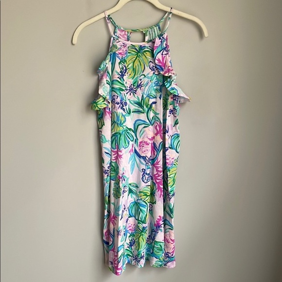 Lilly Pulitzer Floral Sleeveless Billie Ruffle Dress Mermaid In The Shade XS - Picture 3 of 11